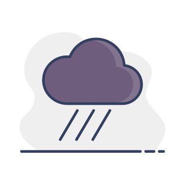 Raincloud vektör simgesi. Meteoroloji işareti. Seyahat, turizm ve hava durumu web sitesi ve uygulama tasarımı, logo, uygulama, UI için grafik sembolü