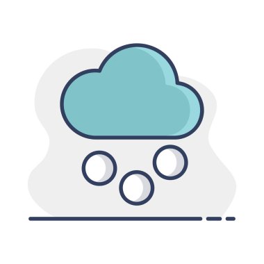 Kar tanecikli bulut. Meteoroloji işareti. Seyahat, turizm ve hava durumu web sitesi ve uygulama tasarımı, logo, uygulama, UI için grafik sembolü