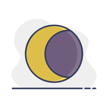 Genç Ay vektör simgesi. Meteoroloji işareti. Seyahat, turizm ve hava durumu web sitesi ve uygulama tasarımı, logo, uygulama, UI için grafik sembolü