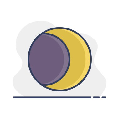 Genç Ay vektör simgesi. Meteoroloji işareti. Seyahat, turizm ve hava durumu web sitesi ve uygulama tasarımı, logo, uygulama, UI için grafik sembolü