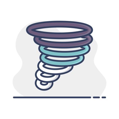 Tornado vektör simgesi. Kasırga burcu. Meteoroloji işareti. Seyahat, turizm ve hava durumu web sitesi ve uygulama tasarımı, logo, uygulama, UI için grafik sembolü