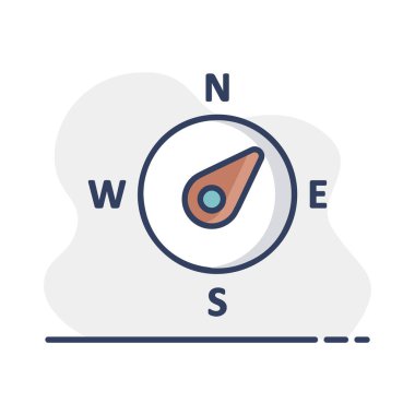 Pusula rüzgar gül vektör simgesi. Kuzeydoğuya doğru. Meteoroloji işareti. Seyahat, turizm ve hava durumu web sitesi ve tasarım, logo, uygulama, UI için grafik sembolü