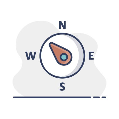 Pusula rüzgar gül vektör simgesi. Kuzeybatıya doğru. Meteoroloji işareti. Seyahat, turizm ve hava durumu web sitesi ve tasarım, logo, uygulama, UI için grafik sembolü