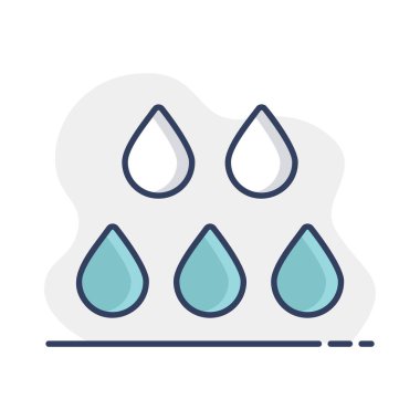 Su vektör simgesini bırak. Meteoroloji işareti. Seyahat, turizm ve hava durumu web sitesi ve uygulama tasarımı, logo, uygulama, UI için grafik sembolü