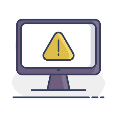 Bilgisayar uyarı vektör simgesi. Basit bir dijital sistem hatası. Güvenlik işareti. Web sitenizin tasarımı için grafik sembolü, logo, uygulama, UI