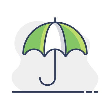 Şemsiye vektör simgesi. Yatırım koruma sembolü. Hava aksesuarı. Güvenlik işareti. Web sitenizin tasarımı için grafik sembolü, logo, uygulama, UI