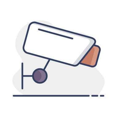 Beyaz arkaplanda kapalı devre kamera vektör simgesi. Güvenlik işareti. Web sitenizin tasarımı için grafik sembolü, logo, uygulama, UI