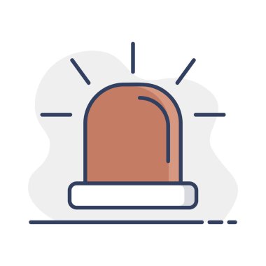 Siren vektör simgesi. Alarm işareti. Ambulans sembolü. Acil durum bölümünün özel göstericileri. Güvenlik işareti. Web sitenizin tasarımı için grafik sembolü, logo, uygulama, UI