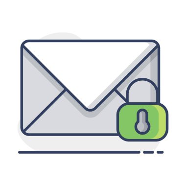 Zarf vektör simgesini kilitle. Zarf işaretini aç. Güvenlik işareti. Web sitenizin tasarımı için grafik sembolü, logo, uygulama, UI