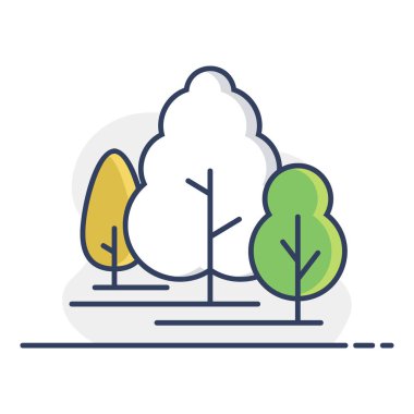 Yaprak döken orman vektör ikonu. Doğa işareti. Seyahat ve turizm web sitesi ve uygulama tasarımı, logo, uygulama, UI için grafik sembolü