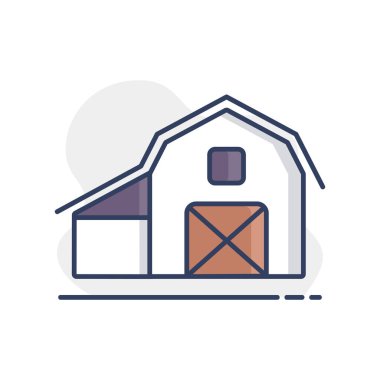Barn isolated flat isolated icon. Farm animal sign. Graph symbol for your web site design, logo, app, UI. Vector illustration