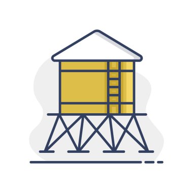 Su kulesi ikonu izole edildi. Tarım işareti. Web sitenizin tasarımı için grafik sembolü, logo, uygulama, UI. Vektör illüstrasyonu, EPS10.