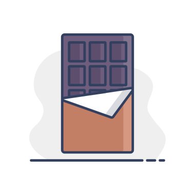 Çikolata çubuğu vektör simgesi. Fast food burcu. Yemek pişirme web sitesi ve uygulama tasarımı, logo, uygulama, UI için grafik sembolü