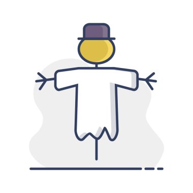 Korkuluk vektörü tasarım simgesini izole etti. Tarım, bahçe ve bitkiler için grafik sembolü Web sitesi ve uygulama tasarımı, logo, uygulama, UI