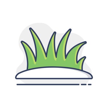 Çimen otu vektörü ikonu izole etti. Gazon işareti. Tarım, bahçe ve bitkiler için grafik sembolü Web sitesi ve uygulama tasarımı, logo, uygulama, UI