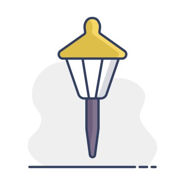 Küçük bahçe ışığı vektör simgesi. Güneş enerjili lamba işareti. Tarım, bahçe ve bitkiler için grafik sembolü Web sitesi ve uygulama tasarımı, logo, uygulama, UI