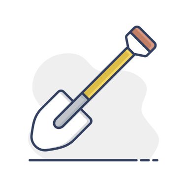 Bahçe küreği izole vektör ikonu. Tarım, bahçe ve bitkiler için grafik sembolü Web sitesi ve uygulama tasarımı, logo, uygulama, UI