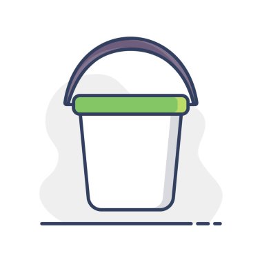 Bahçe plastik kova izole vektör ikonu. Tarım, bahçe ve bitkiler için grafik sembolü Web sitesi ve uygulama tasarımı, logo, uygulama, UI