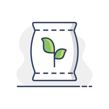 Gübre torbası izole edilmiş vektör simgesi. Tarım, bahçe ve bitkiler için grafik sembolü Web sitesi ve uygulama tasarımı, logo, uygulama, UI