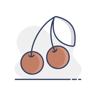 Cherry vector icon. Graph symbol for food and drinks web site, apps design, mobile apps and print media, logo, UI