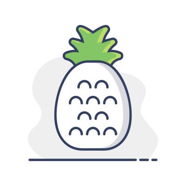 Pineapple tropical fruit vector icon. Graph symbol for food and drinks web site, apps design, mobile apps and print media, logo, UI