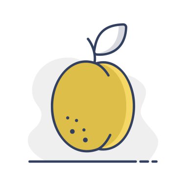 Apricot vector icon. Graph symbol for food and drinks web site, apps design, mobile apps and print media, logo, UI