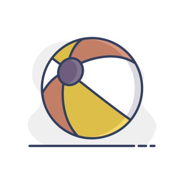 Beach Ball vektör ikonu izole edildi. Yaz tabelası. Seyahat ve turizm web sitesi ve uygulama tasarımı, logo, uygulama, UI için grafik sembolü