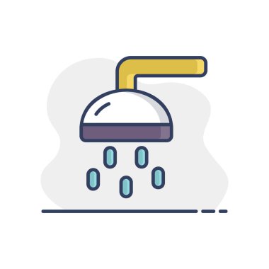 Plaj duş vektörü izole edilmiş ikon. Yaz tabelası. Seyahat ve turizm web sitesi ve uygulama tasarımı, logo, uygulama, UI için grafik sembolü