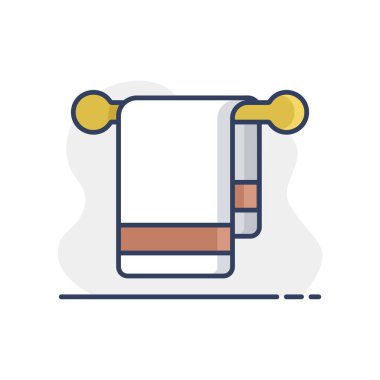 Havlu kanca vektör ikonu izole. Otel tabelası. Seyahat ve turizm web sitesi ve uygulama tasarımı, logo, uygulama, UI için grafik sembolü