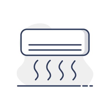 Bölünmüş sistem klima vektörü ikonu izole etti. Ev elektriği web sitesi ve uygulama tasarımı, logo, uygulama, UI için grafik sembolü