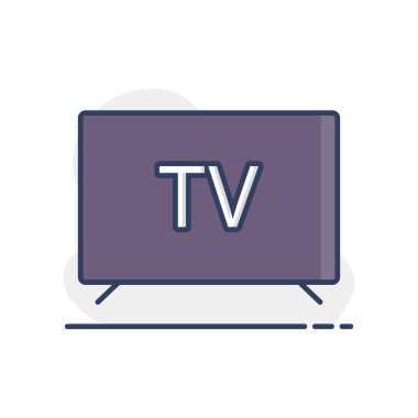 Akıllı TV düz vektörü izole edilmiş simge. Ev elektriği web sitesi ve uygulama tasarımı, logo, uygulama, UI için grafik sembolü