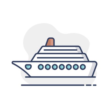 Seyir gemisi vektörü izole edilmiş simge. Seyahat ve turizm web sitesi ve uygulama tasarımı, logo, uygulama, UI için grafik sembolü