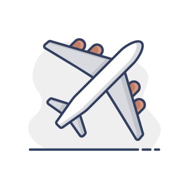Uçak ya da uçak vektörü izole edilmiş ikon. Seyahat ve turizm web sitesi ve uygulama tasarımı, logo, uygulama, UI için grafik sembolü