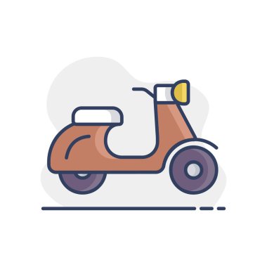 Scooter moped vektör ikonu izole edildi. Seyahat ve turizm web sitesi ve uygulama tasarımı, logo, uygulama, UI için grafik sembolü