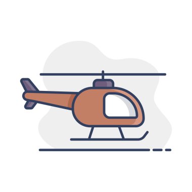 Helikopter vektörü ikonu izole etti. Seyahat ve turizm web sitesi ve uygulama tasarımı, logo, uygulama, UI için grafik sembolü