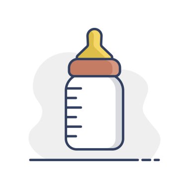 Bebek besleme şişesi izole vektör ikonu. Çocuklar ve yeni doğmuş bebekler için grafik sembolü Web sitesi ve uygulama tasarımı, logo, uygulama, UI