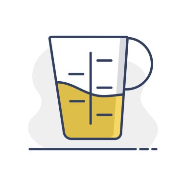 Ölçme kabı, beher vektör ikonu. Mutfak aletleri. Yemek pişirme web sitesi tasarımı, logo, uygulama, Ui için grafik sembolü