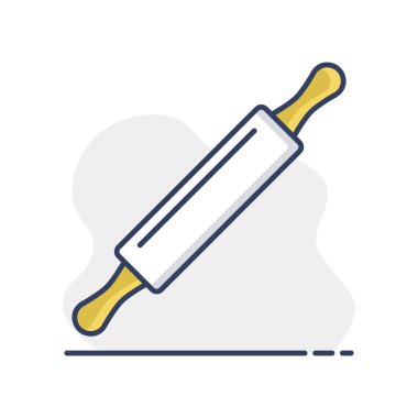 Tahta merdane pompa vektör ikonu. Mutfak aletleri. Yemek pişirme web sitesi tasarımı, logo, uygulama, Ui için grafik sembolü