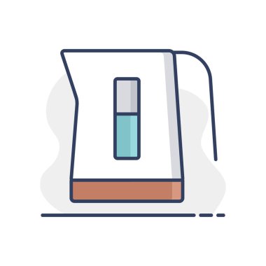 Elektrikli çaydanlık vektör simgesi. Mutfak aletleri. Yemek pişirme web sitesi tasarımı, logo, uygulama, Ui için grafik sembolü
