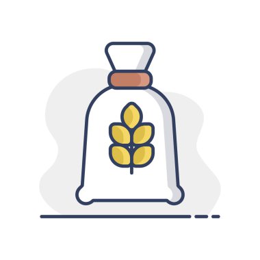 Un vektör simgesini torbaya koy. Mutfak aletleri. Yemek pişirme web sitesi tasarımı, logo, uygulama, UI için grafik sembolü