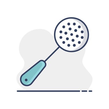 Skimmer vektör simgesi. Mutfak aletleri. Yemek pişirme web sitesi tasarımı, logo, uygulama, UI için grafik sembolü