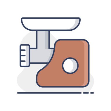 Elektrik et öğütücü vektör simgesi. Elektrikli mutfak aletleri. Yemek pişirme web sitesi tasarımı, logo, uygulama, UI için grafik sembolü