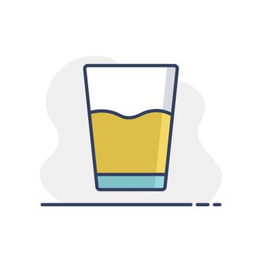 Bir bardak su vektör ikonu. Mutfak aletleri. Yemek pişirme web sitesi tasarımı, logo, uygulama, UI için grafik sembolü