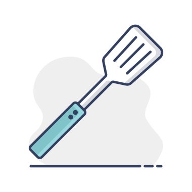 Mutfak spatula vektör ikonu. Mutfak aletleri. Yemek pişirme web sitesi tasarımı, logo, uygulama, UI için grafik sembolü