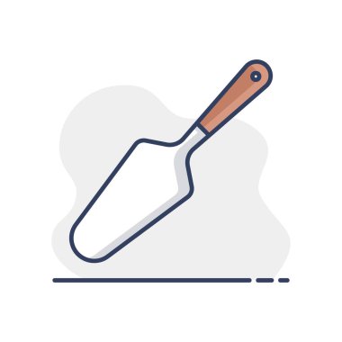 Kek ve pasta sunucusu çatal-bıçak ikonu. Mutfak aletleri. Yemek pişirme web sitesi tasarımı, logo, uygulama, UI için grafik sembolü