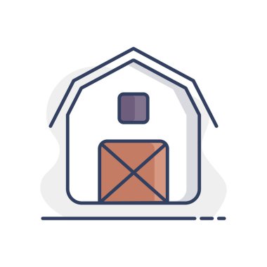 Barn izole ikonu. Çiftlik hayvanı işareti. Web sitenizin tasarımı için grafik sembolü, logo, uygulama, UI. Vektör illüstrasyonu