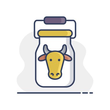 İzole edilmiş süt ikonu için konteynır. Çiftlik hayvanı işareti. Web sitenizin tasarımı için grafik sembolü, logo, uygulama, UI. Vektör illüstrasyonu