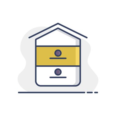 Arı kovanı ikonu. Çiftlik hayvanı işareti. Web sitenizin tasarımı için grafik sembolü, logo, uygulama, UI. Vektör illüstrasyonu