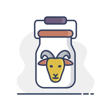 İzole edilmiş süt ikonu için konteynır. Çiftlik hayvanı işareti. Web sitenizin tasarımı için grafik sembolü, logo, uygulama, UI. Vektör illüstrasyonu