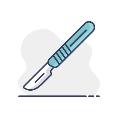 Neşter vektörü operasyonları için cerrahi araçlar izole edilmiş simge. İlaç ve tıbbi destek işareti. Tıbbi web sitesi ve uygulama tasarımı için grafik sembolü, logo, uygulama, UI